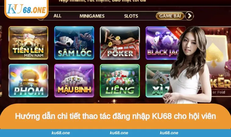 Hướng dẫn chi tiết thao tác đăng nhập KU68 cho hội viên