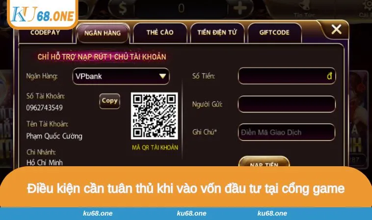 Điều kiện cần tuân thủ khi vào vốn đầu tư tại cổng game